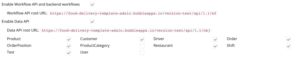 Bubble.io data and workflow API