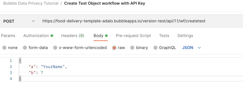 Postman call workflow