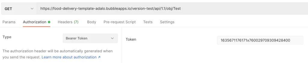 Postman token user without admin role